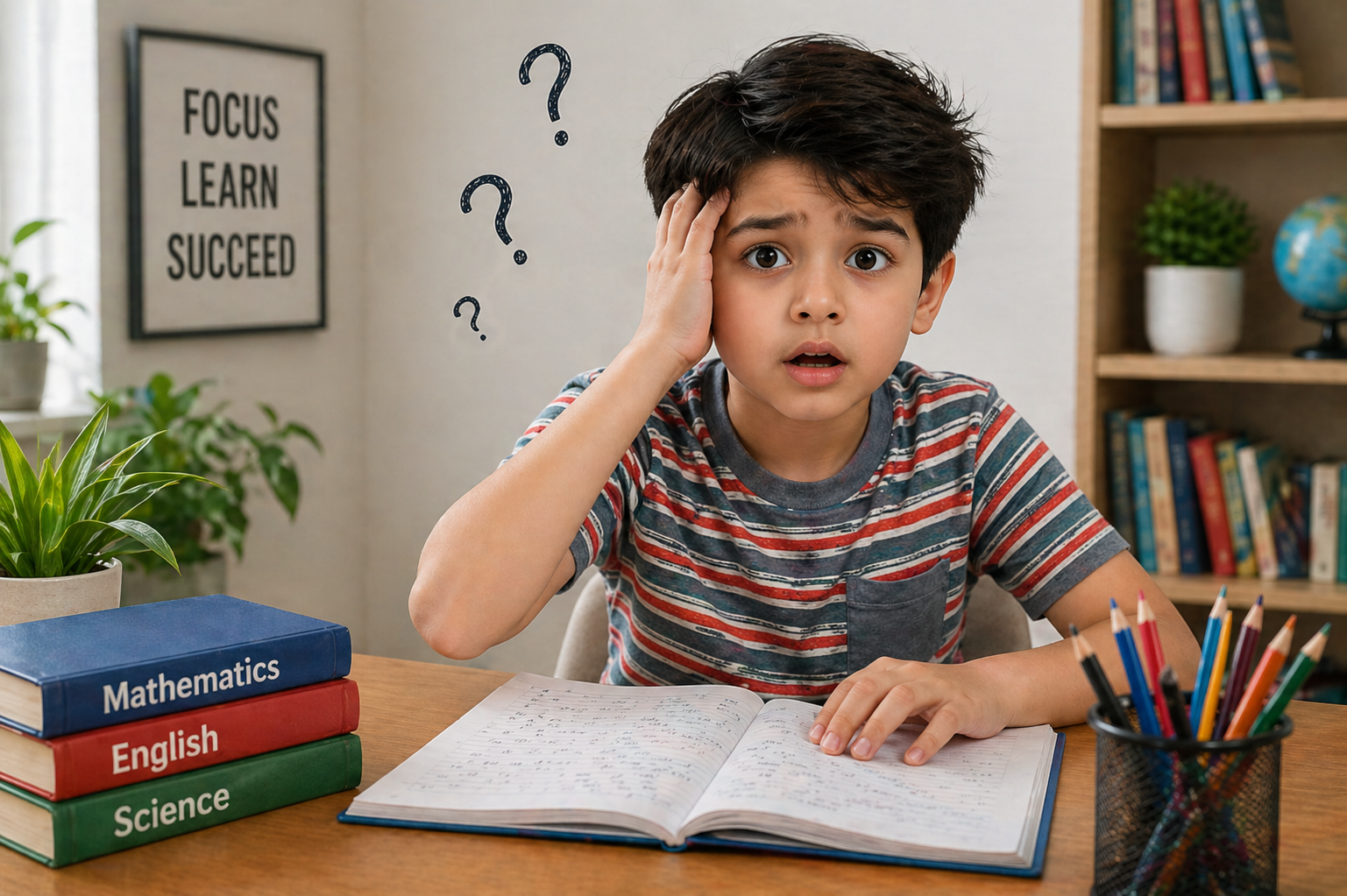 AI-generated pupil learning with books